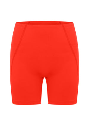Lorna Jane Sculpt And Support No Ride Bike Shorts - Hot Tomato