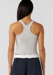Lorna Jane Muse Rib Tank - Light Grey Marl