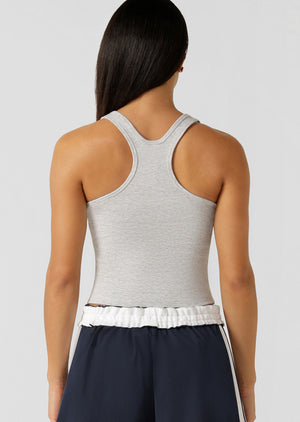 Lorna Jane Muse Rib Tank - Light Grey Marl
