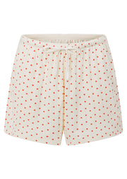 Lorna Jane With Love Lounge Shorts - Mini Heart Print Cream