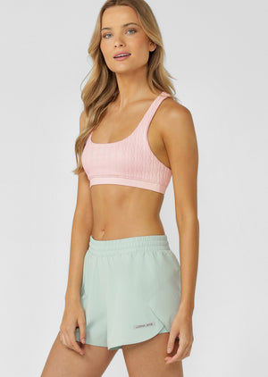 Lorna Jane Cable Seamless Sports Bra - Pale Peony