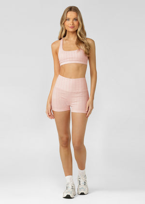 Lorna Jane Cable Seamless Sports Bra - Pale Peony