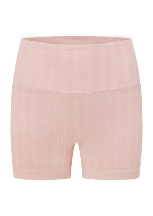 Lorna Jane Cable Seamless 7cm Bike Shorts - Pale Peony