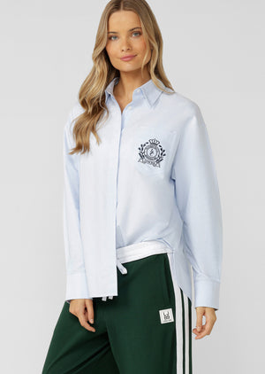Lorna Jane Academy Club Long Sleeve Shirt - Light Oxford Blue
