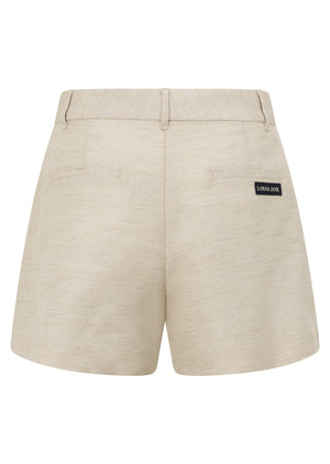 Lorna Jane Hamptons Tailored Linen Shorts - Natural Marl