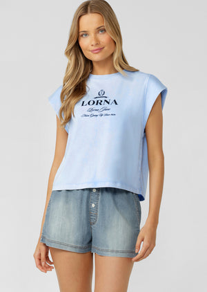 Lorna Jane Westwood Washed T-Shirt - Washed Oxford Blue