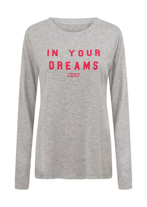 Lorna Jane In Your Dreams Long Sleeve T-Shirt - Grey Marl
