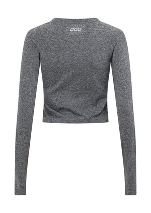 Lorna Jane Dynamic Seamless Cropped Long Sleeve Top - Char Marl