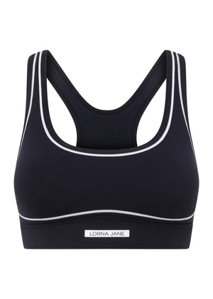 Lorna Jane Retro Track High Support Sports Bra - Midnight Blue