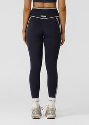 Lorna Jane Retro Track Ankle Biter Leggings - Midnight Blue