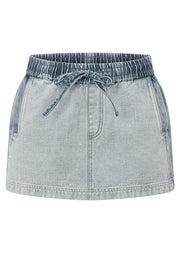 Lorna Jane Two Tone Denim Flashdance Skirt - Washed Denim