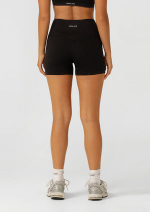 Lorna Jane Never Better Washed Seamless Bike Shorts - Washed Black