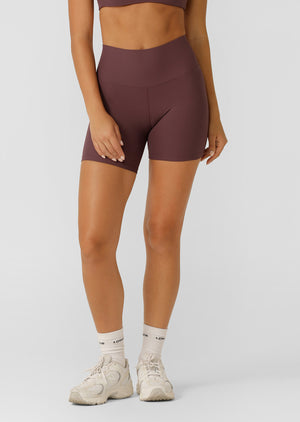 Lorna Jane Irresistible Luxe Rib 14cm Bike Shorts - Amethyst Shadow