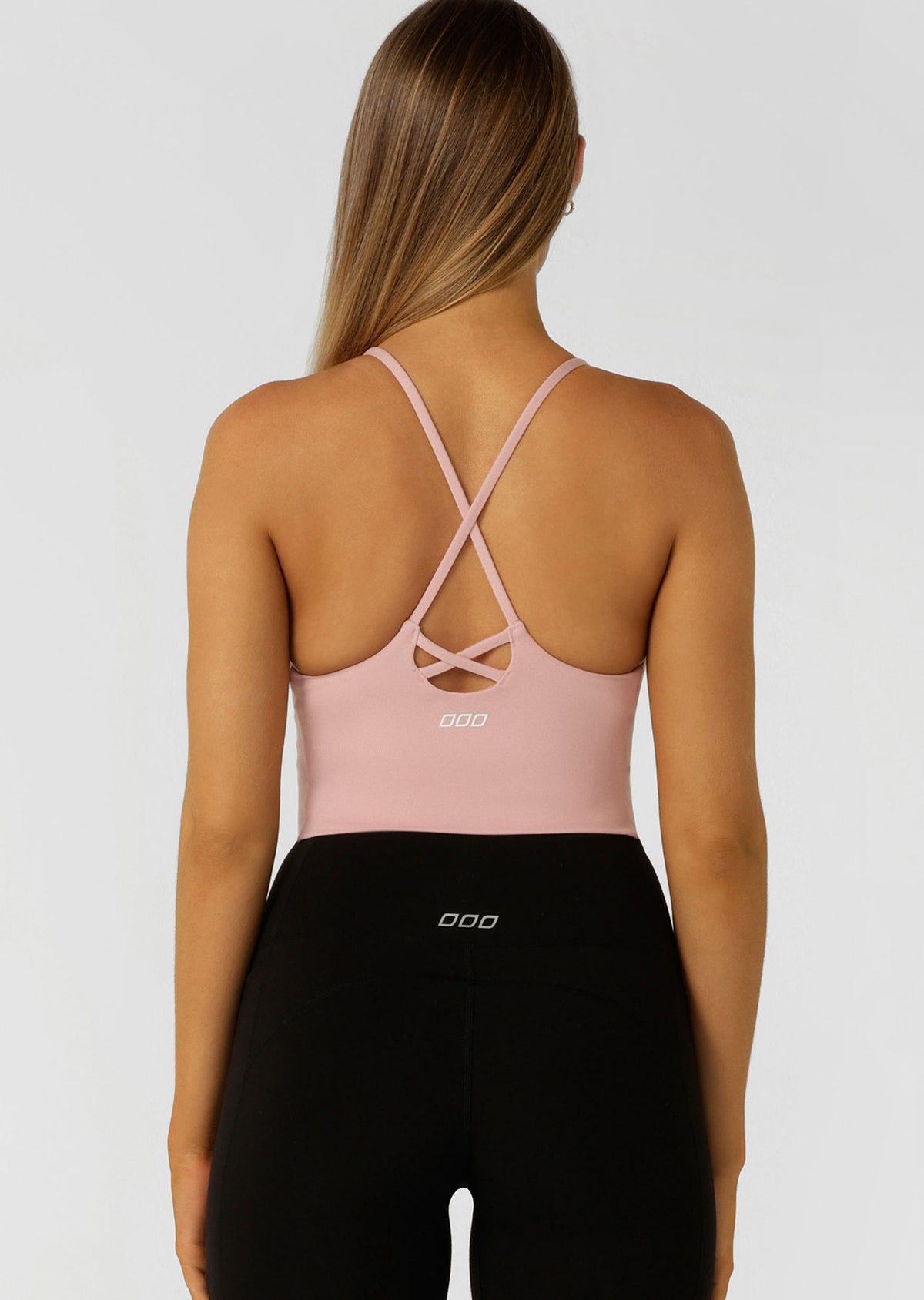 Lorna Jane Campus Classic Cropped Bra Tank Combo - Dusty Rose Marl