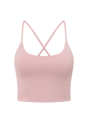 Lorna Jane Campus Classic Cropped Bra Tank Combo - Dusty Rose Marl