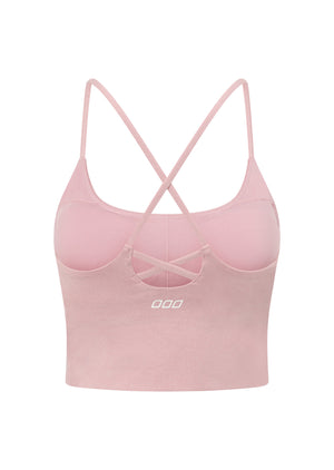 Lorna Jane Campus Classic Cropped Bra Tank Combo - Dusty Rose Marl