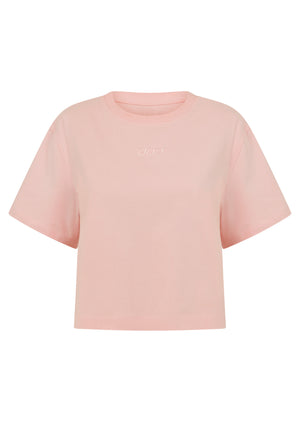 Lorna Jane Go-To Classic Crop T-Shirt - Pale Peony