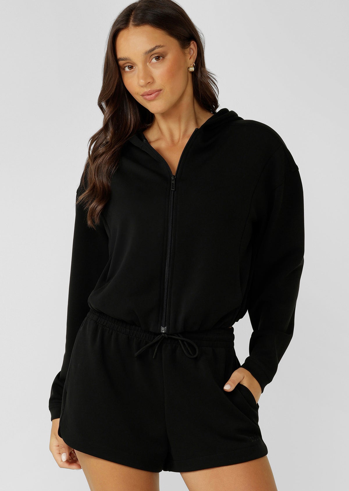 Lorna Jane Cloud Nine Spacer Zip Through Hoodie - Black
