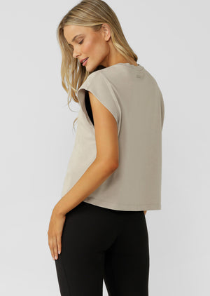Lorna Jane Reset Washed T-Shirt - Washed Sea Salt