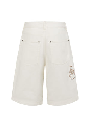 Lorna Jane Off Duty Vintage Wash Denim Shorts - Vintage White