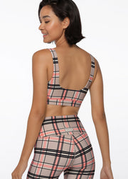 Lorna Jane Putter Plaid Sports Bra - Putter Plaid Print