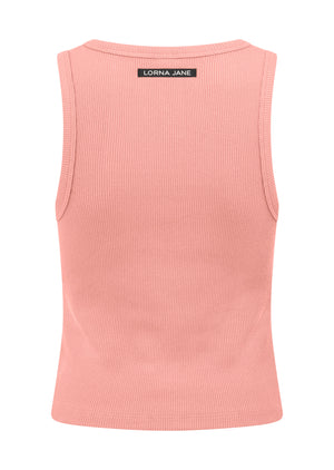 Lorna Jane Everyday Cut Out Rib Tank - Ash Rose