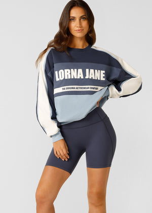 Lorna Jane Serenade Oversized Sweat - Ash Blue Multi