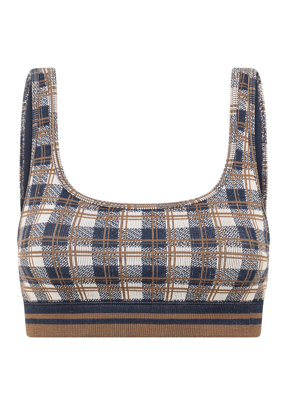 Lorna Jane Gingham Seamless Sports Bra - Neutral Gingham