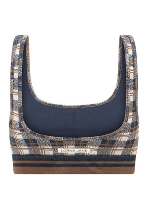 Lorna Jane Gingham Seamless Sports Bra - Neutral Gingham