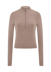 Lorna Jane Liberty Active 1/2 Zip Long Sleeve Top - Bone