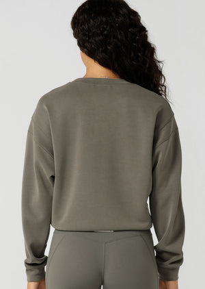 Lorna Jane Make Space Cropped Sweatshirt - Agave Green
