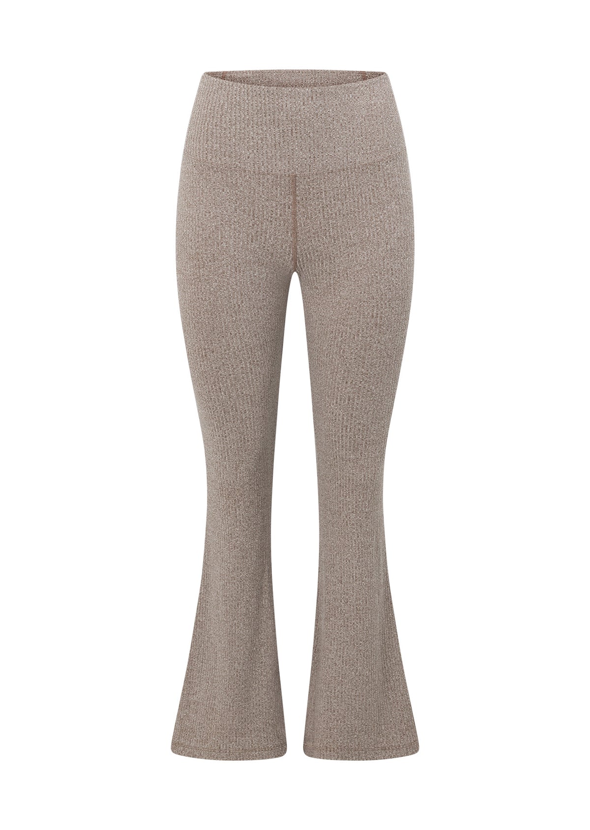 Lorna Jane Mindful Rib Full Length Flared Leggings - Bone Marl