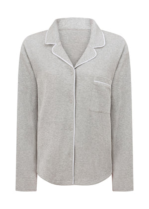 Lorna Jane Waffle Lounge Shirt - Grey Marl