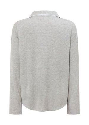 Lorna Jane Waffle Lounge Shirt - Grey Marl