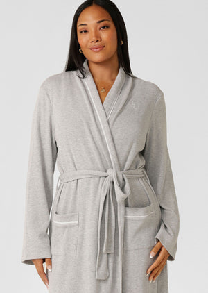 Lorna Jane Waffle Rest And Recover Robe - Grey Marl
