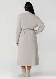 Lorna Jane Waffle Rest And Recover Robe - Grey Marl