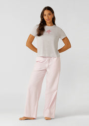 Lorna Jane Love Always Lounge T-shirt - Light Grey Marl