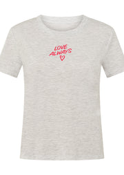 Lorna Jane Love Always Lounge T-shirt - Light Grey Marl