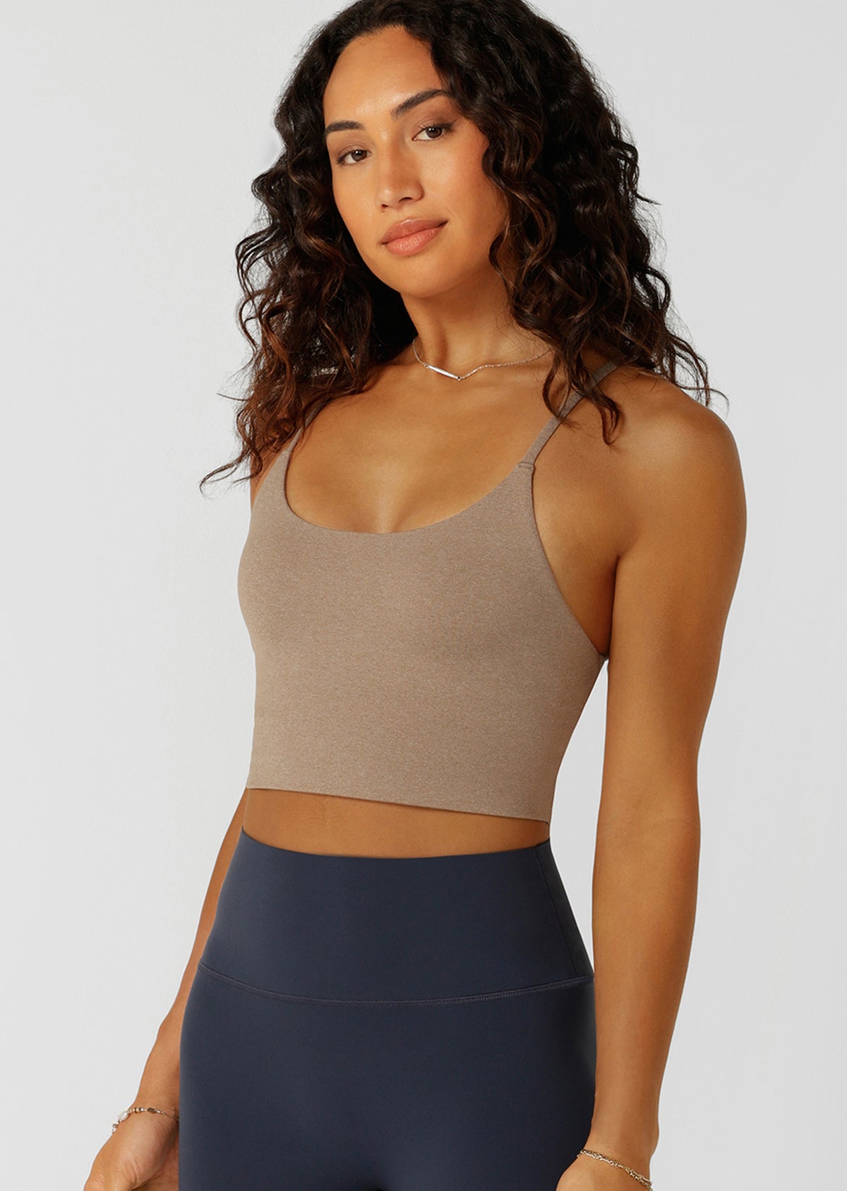 Lorna Jane Campus Classic Cropped Bra Tank Combo - Bone Marl