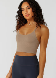 Lorna Jane Campus Classic Cropped Bra Tank Combo - Bone Marl