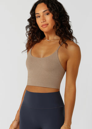 Lorna Jane Campus Classic Cropped Bra Tank Combo - Bone Marl
