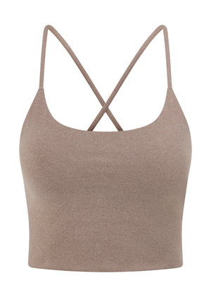 Lorna Jane Campus Classic Cropped Bra Tank Combo - Bone Marl