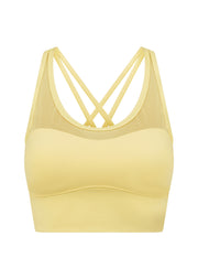 Lorna Jane Heartbreaker Sports Bra - Lemon Cream