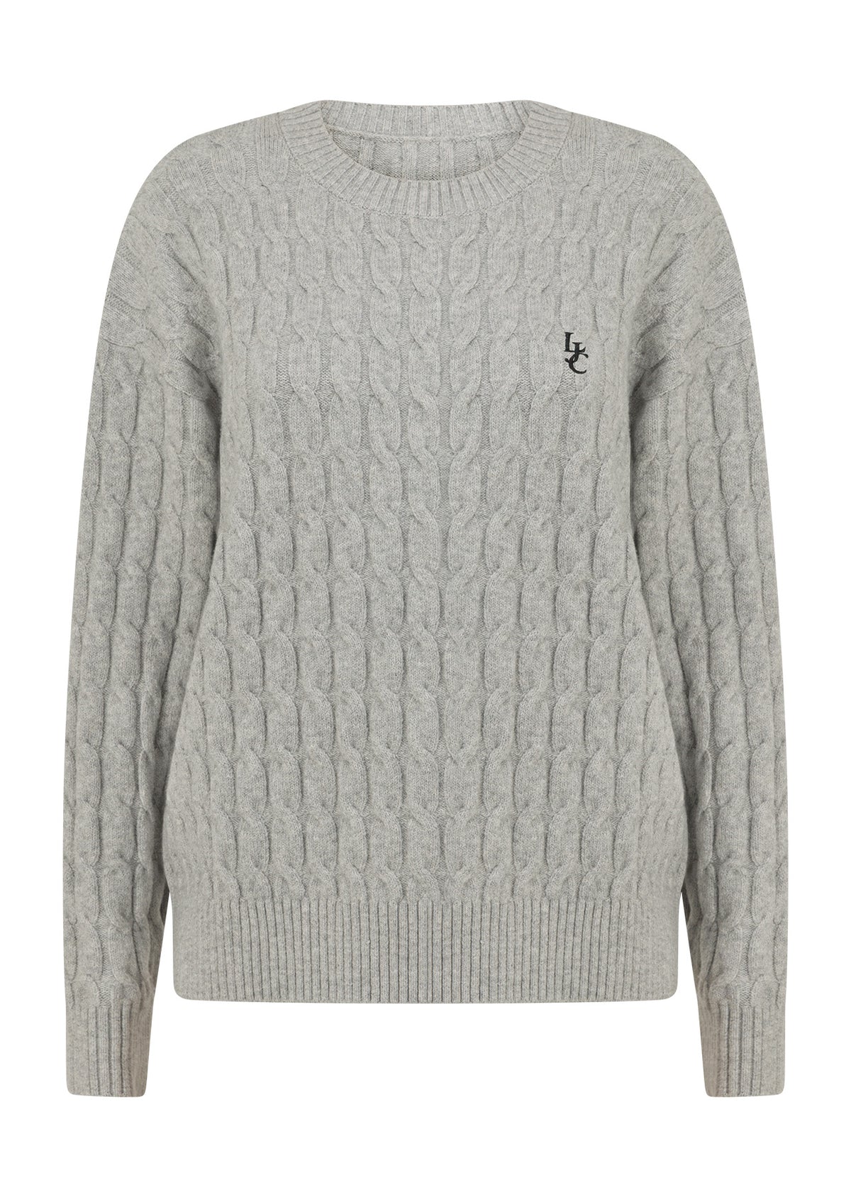 Lorna Jane Soft Touch Cable Knit Jumper - Light Grey Marl