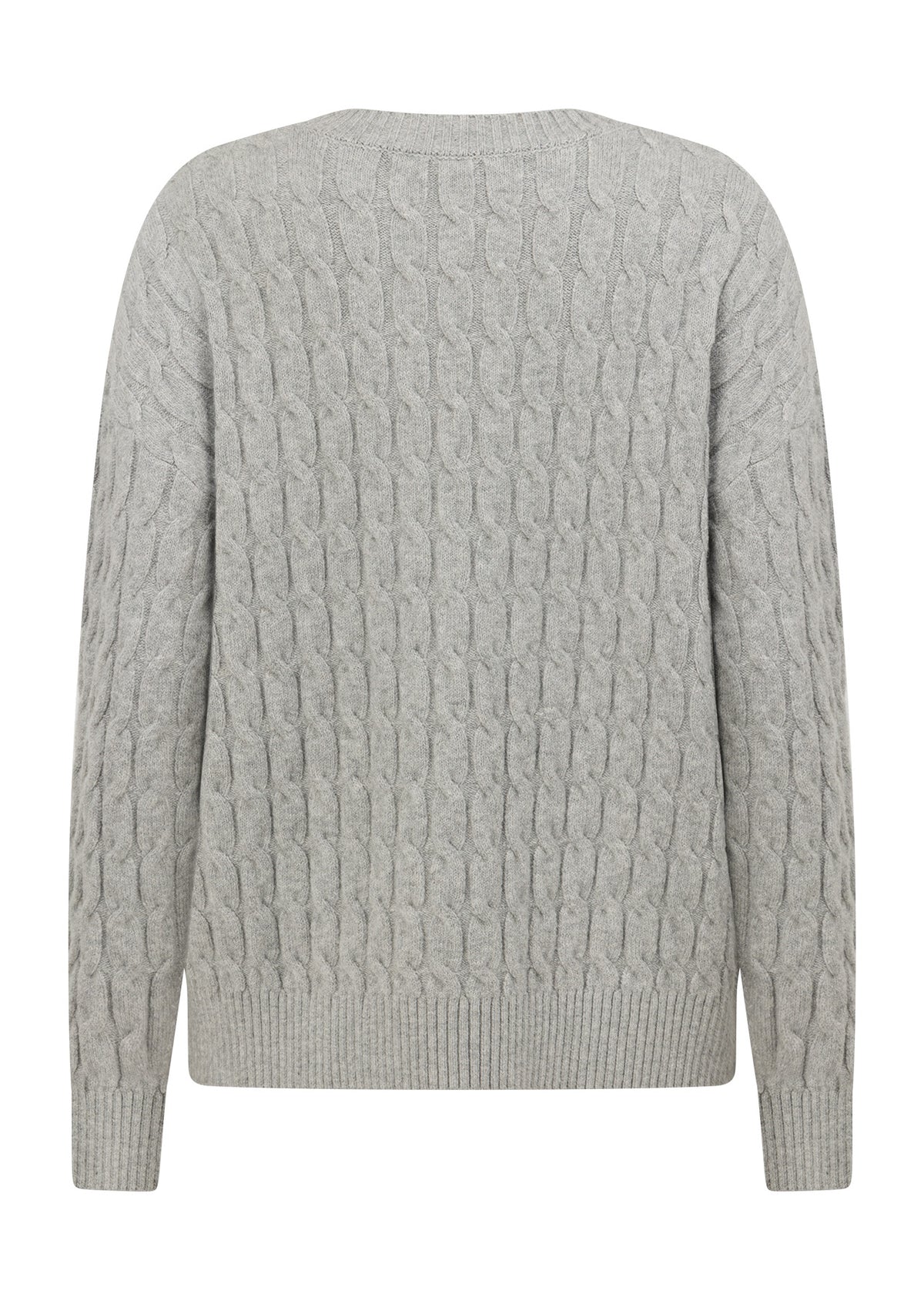 Lorna Jane Soft Touch Cable Knit Jumper - Light Grey Marl