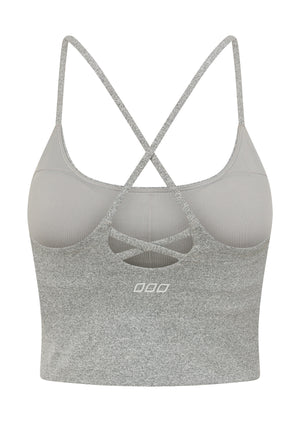 Lorna Jane Campus Classic Cropped Bra Tank Combo - Grey Marl