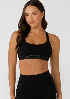 Lorna Jane Iconic Monogram High Support Sports Bra - Recycled Black