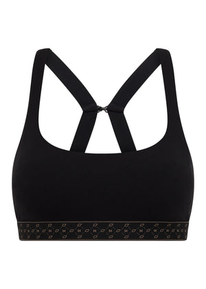 Lorna Jane Iconic Monogram High Support Sports Bra - Recycled Black