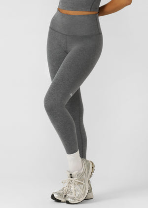 Lorna Jane Ultimate Comfort Ankle Biter Leggings - Dark Charcoal Marl