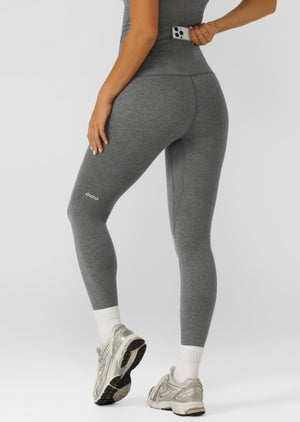 Lorna Jane Ultimate Comfort Ankle Biter Leggings - Dark Charcoal Marl